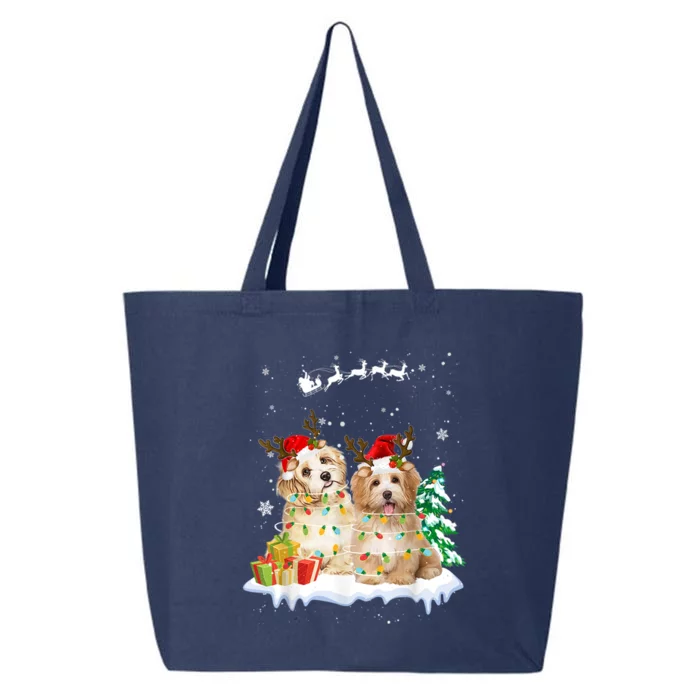 Shih Tzu Santa Christmas Tree Light Pajama Dog Xmas Gift 25L Jumbo Tote