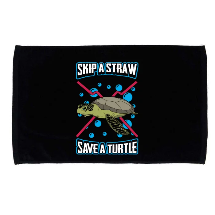 Skip The Straw Save A Turtle Clean Oceans Gift Microfiber Hand Towel