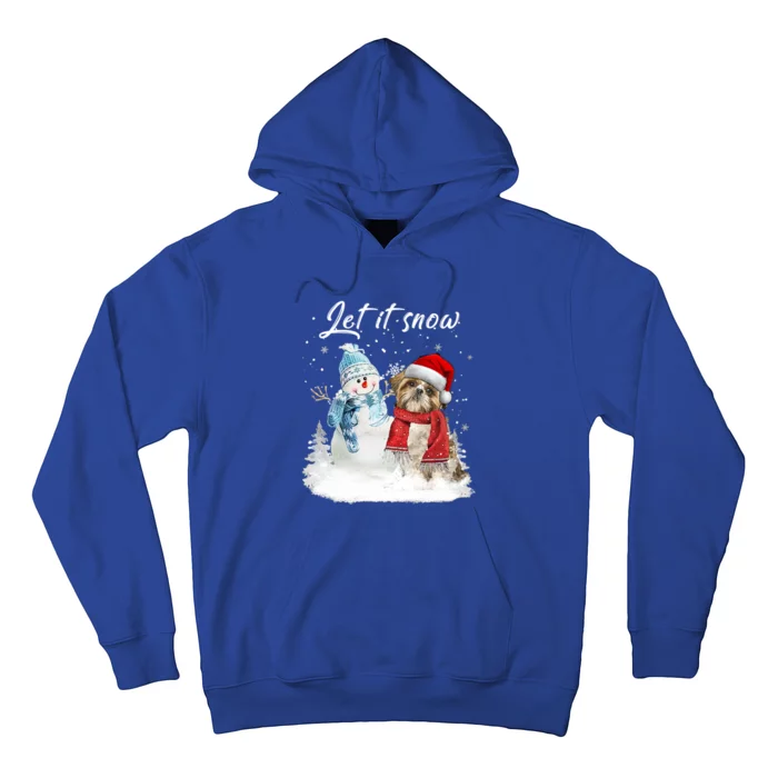 Shih Tzu Santa Dog Christmas Snow Xmas Pajama Funny Gift Hoodie