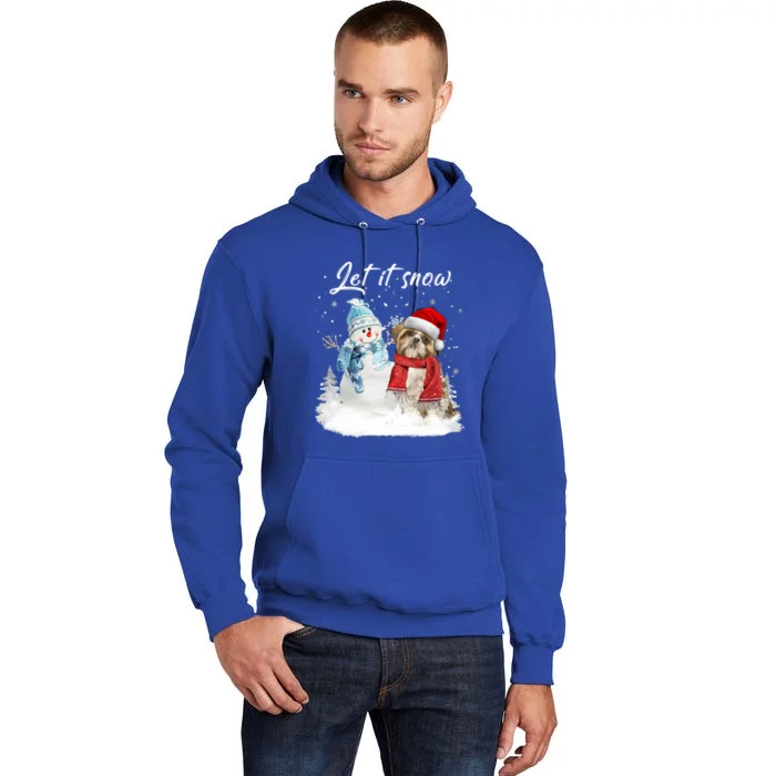 Shih Tzu Santa Dog Christmas Snow Xmas Pajama Funny Gift Tall Hoodie