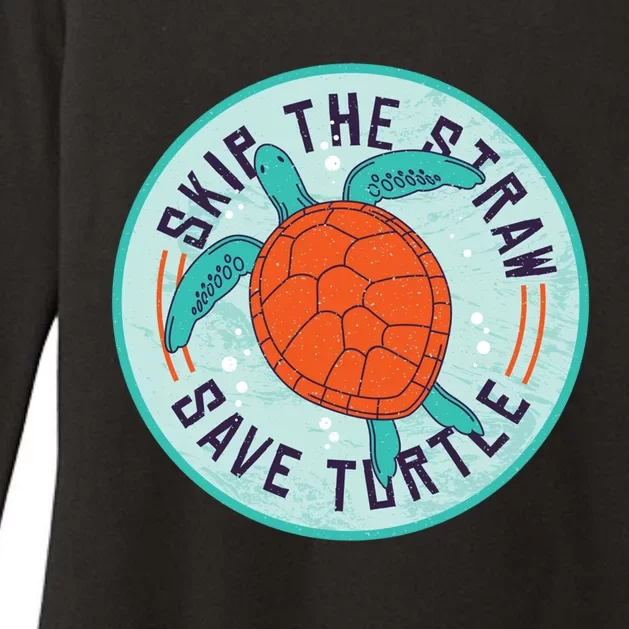 Skip The Straw Save Turtle Ocean Lover Meaningful Gift Womens CVC Long Sleeve Shirt