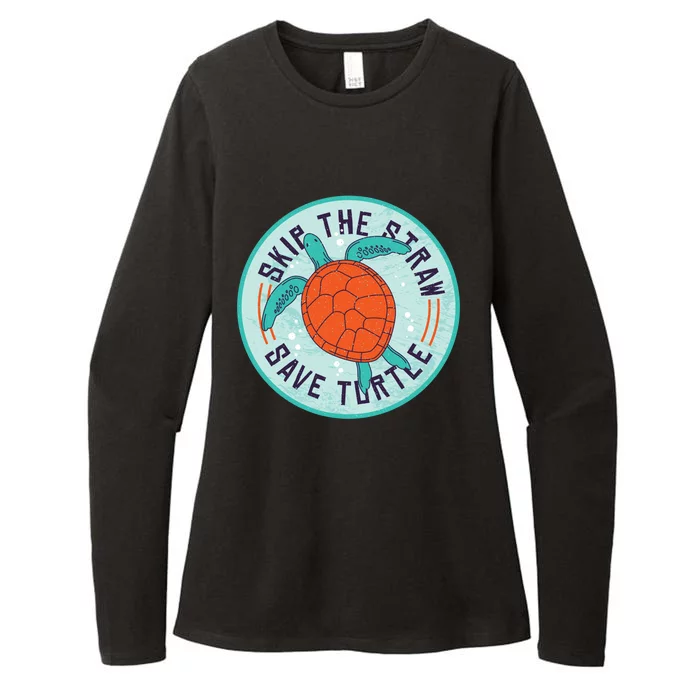 Skip The Straw Save Turtle Ocean Lover Meaningful Gift Womens CVC Long Sleeve Shirt