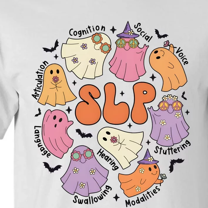 Speech Therapy Slp Ghost Halloween Tall T-Shirt