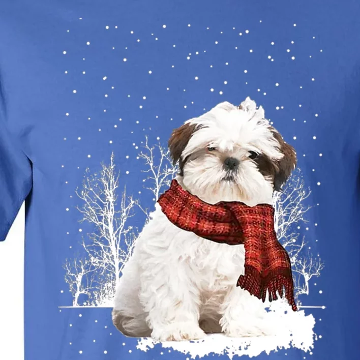 Shih Tzu Snow Scarf Dogs Xmas Christmas Shih Tzu Lover Funny Gift Tall T-Shirt