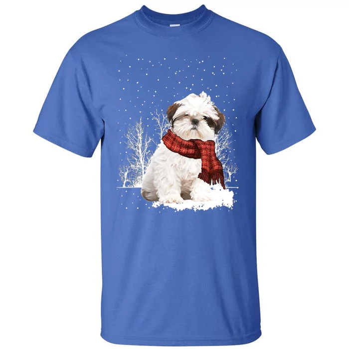 Shih Tzu Snow Scarf Dogs Xmas Christmas Shih Tzu Lover Funny Gift Tall T-Shirt