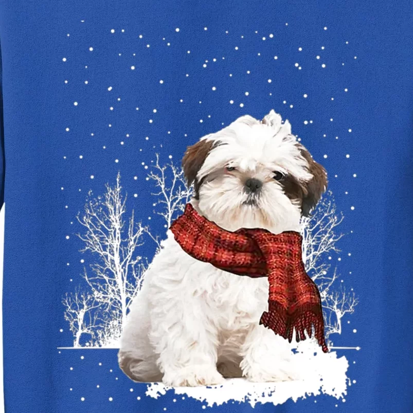 Shih Tzu Snow Scarf Dogs Xmas Christmas Shih Tzu Lover Funny Gift Tall Sweatshirt