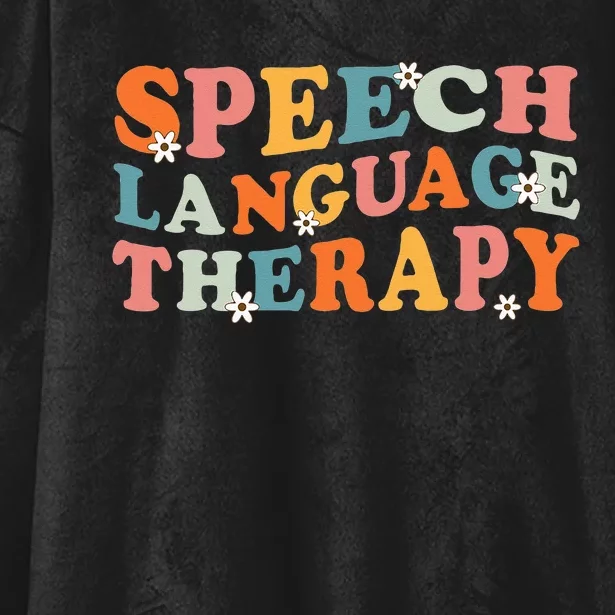 Speech Therapy Speech Language Therapy Pathologist Retro SLP Hooded Wearable Blanket