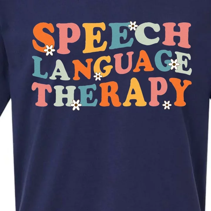 Speech Therapy Speech Language Therapy Pathologist Retro SLP Sueded Cloud Jersey T-Shirt