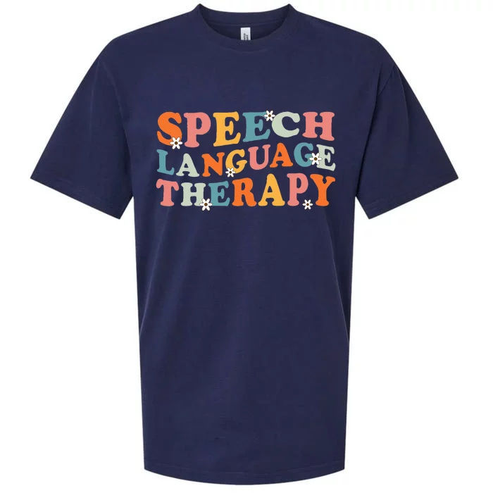 Speech Therapy Speech Language Therapy Pathologist Retro SLP Sueded Cloud Jersey T-Shirt