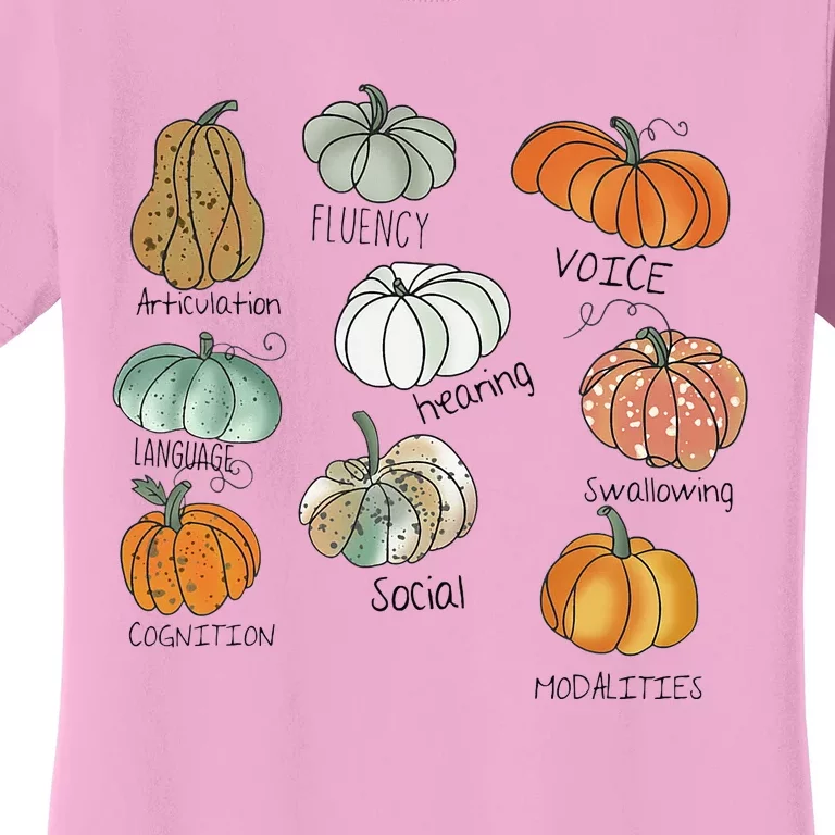 Speech Therapy Squad Pumpkin Fall Halloween Thanksgiving SLP Women's T-Shirt