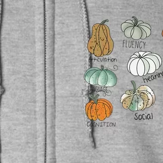 Speech Therapy Squad Pumpkin Fall Halloween Thanksgiving SLP Full Zip Hoodie