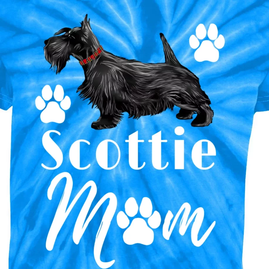 Scottish Terrier Scottie Dog Mom Gift Kids Tie-Dye T-Shirt