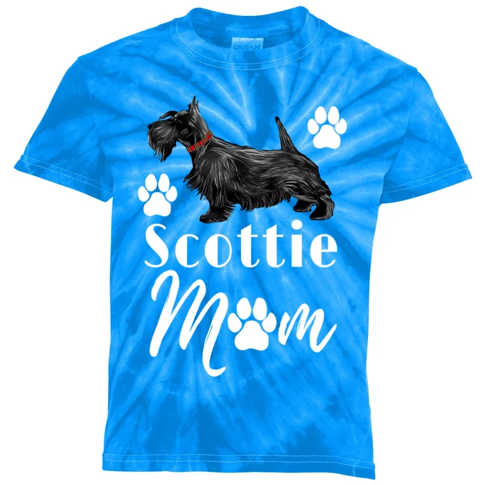 Scottish Terrier Scottie Dog Mom Gift Kids Tie-Dye T-Shirt