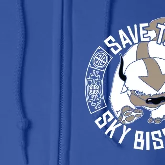 Save The Sky Bisons With Bison Head Funny Gift Full Zip Hoodie