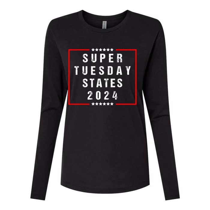 Super Tuesday States 2024 Vote American Elections Womens Cotton Relaxed Long Sleeve T-Shirt