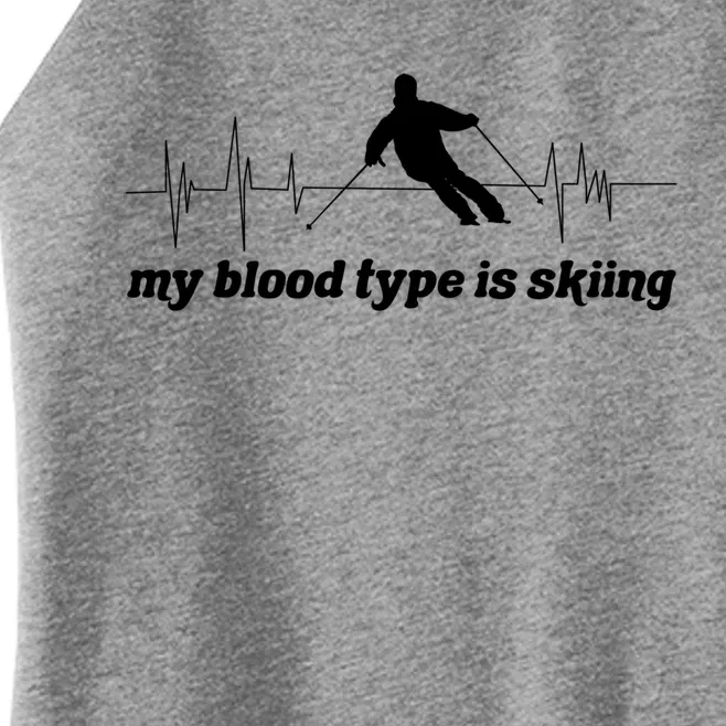 Ski Trip Skiing Heartbeat Gift Women’s Perfect Tri Rocker Tank