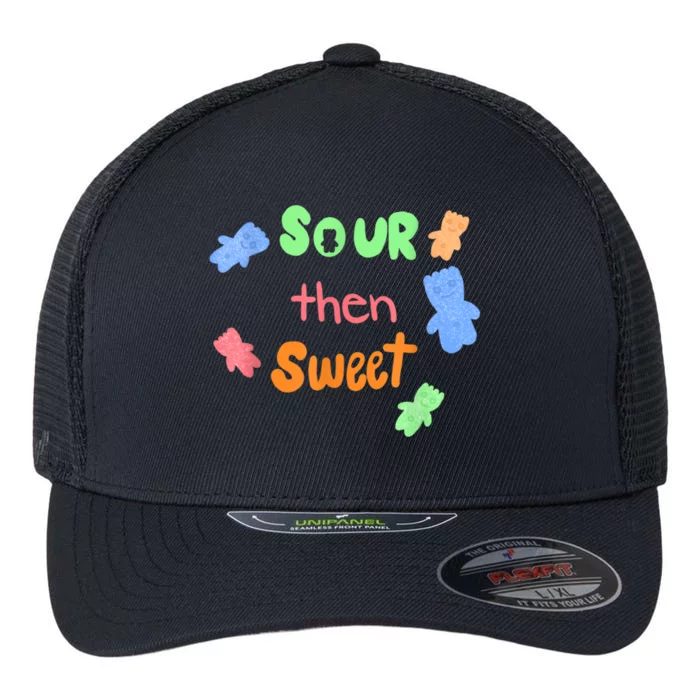 Sour Then Sweet Sour Candy Patch Flexfit Unipanel Trucker Cap