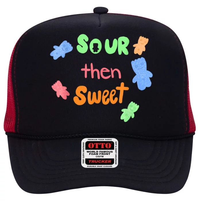 Sour Then Sweet Sour Candy Patch High Crown Mesh Trucker Hat