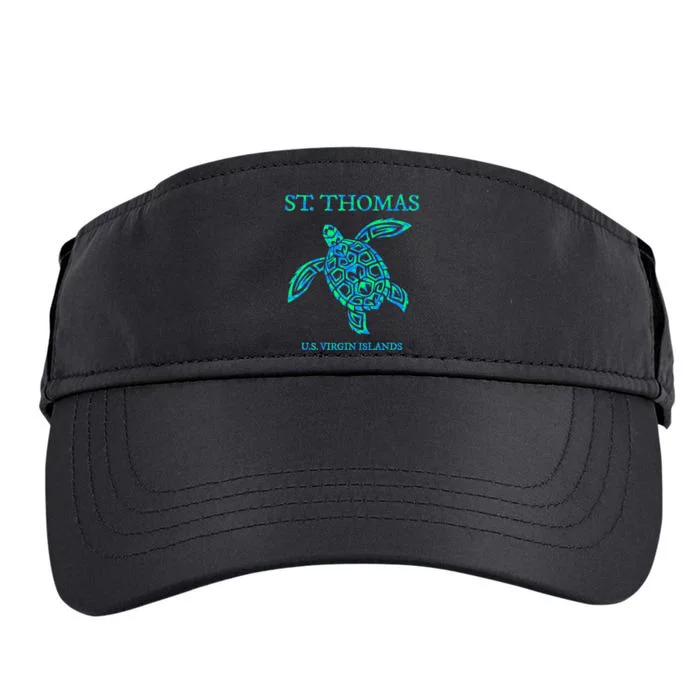 St Thomas Sea Turtles Usvi Vacation Souvenir Adult Drive Performance Visor