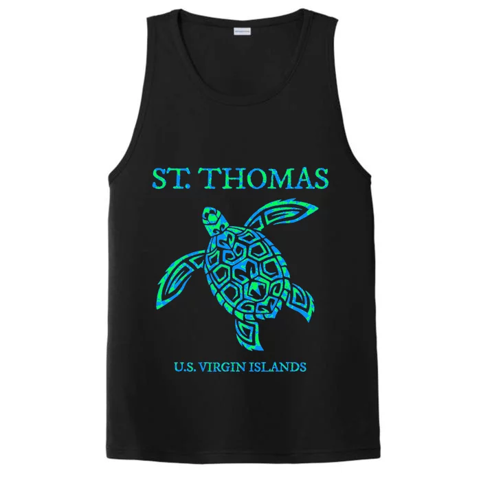 St Thomas Sea Turtles Usvi Vacation Souvenir Performance Tank