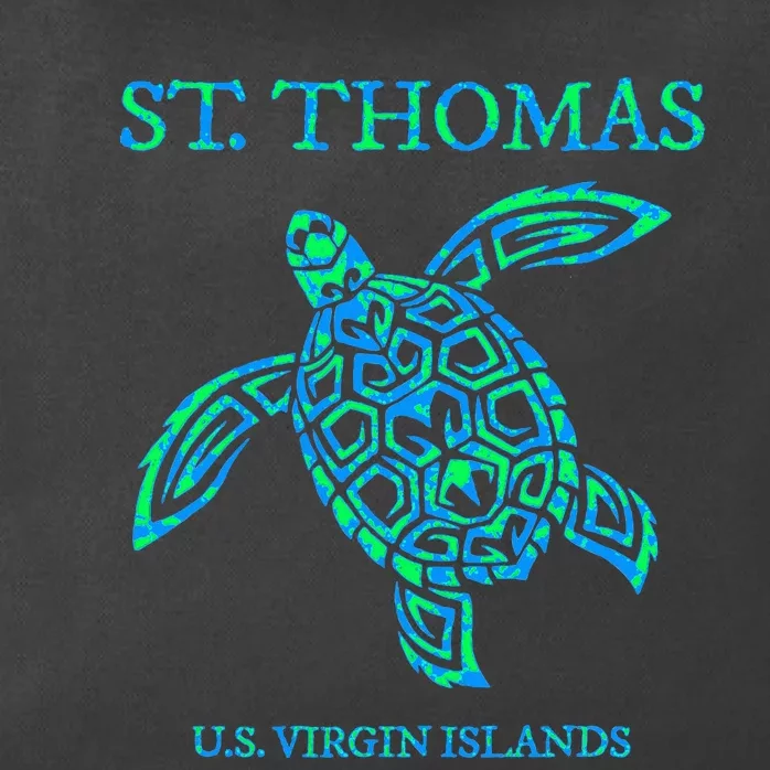 St Thomas Sea Turtles Usvi Vacation Souvenir Zip Tote Bag