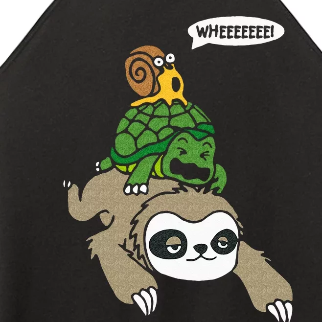 Sloth Turtle Snail Piggyback Animal Running Wild Women’s Perfect Tri Rocker Tank