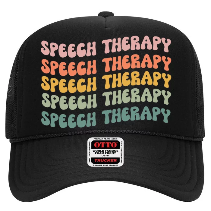 Speech Therapy Speech Language Pathologist Slp Team High Crown Mesh Trucker Hat