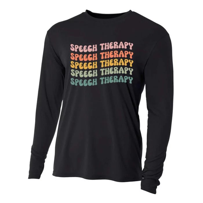 Speech Therapy Speech Language Pathologist Slp Team Cooling Performance Long Sleeve Crew