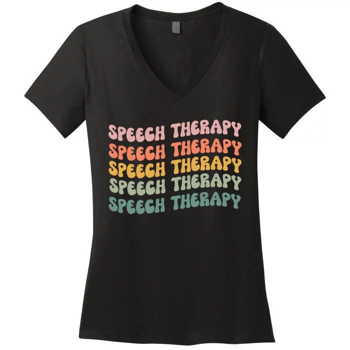 Speech Therapy Speech Language Pathologist Slp Team Women's V-Neck T-Shirt