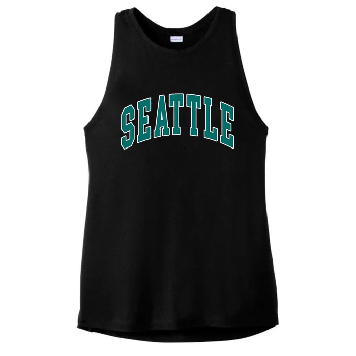 Seattle Text Ladies Tri-Blend Wicking Tank