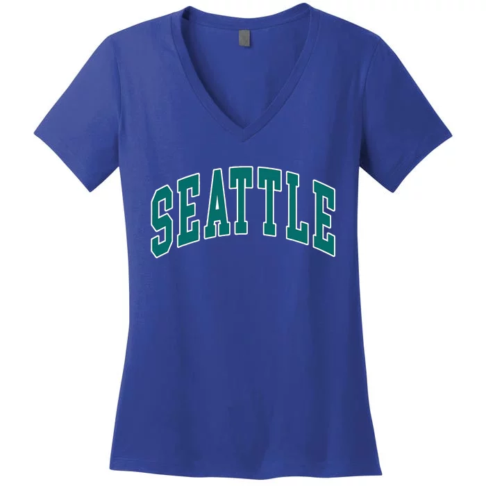 Seattle Text Women's V-Neck T-Shirt