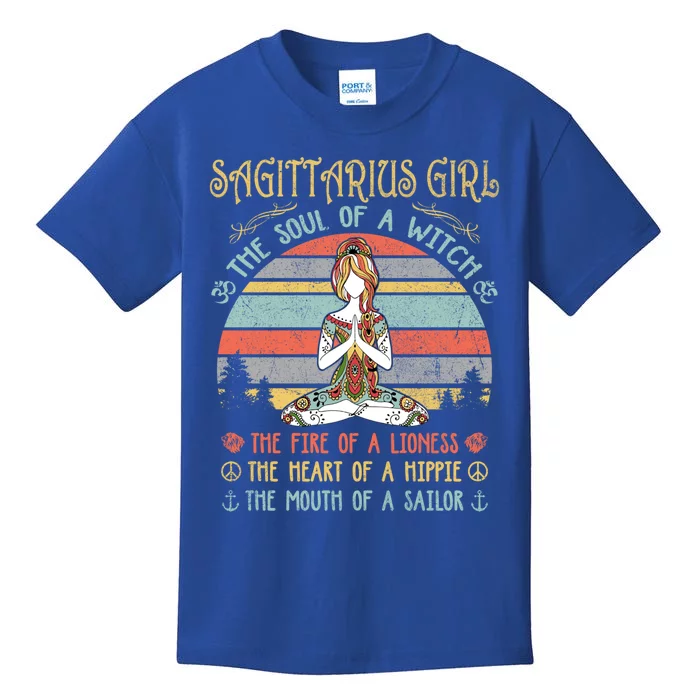 Sagittarius The Soul Of A Witch Vintage Birthday Cool Gift Kids T-Shirt