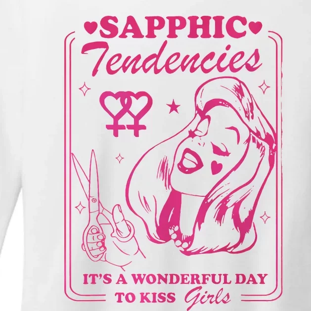 Sapphic Tendencies Sapphic Retro Lesbian Womens CVC Long Sleeve Shirt