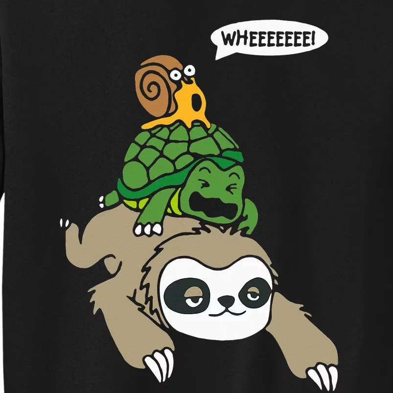 Sloth Turtle Snail Piggyback Animal Running Wild Tee Sweatshirt