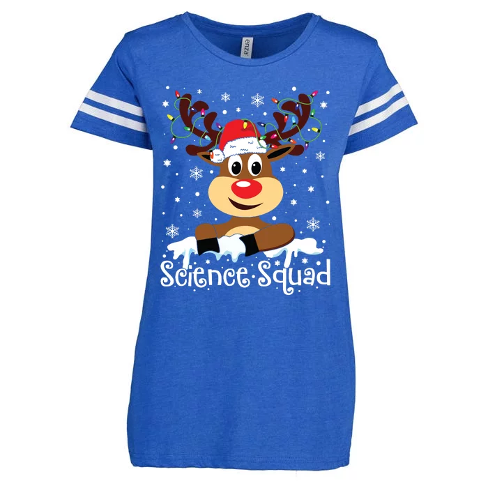 Science Teacher Squad Reindeer Christmas Teacher Xmas Lights Enza Ladies Jersey Football T-Shirt