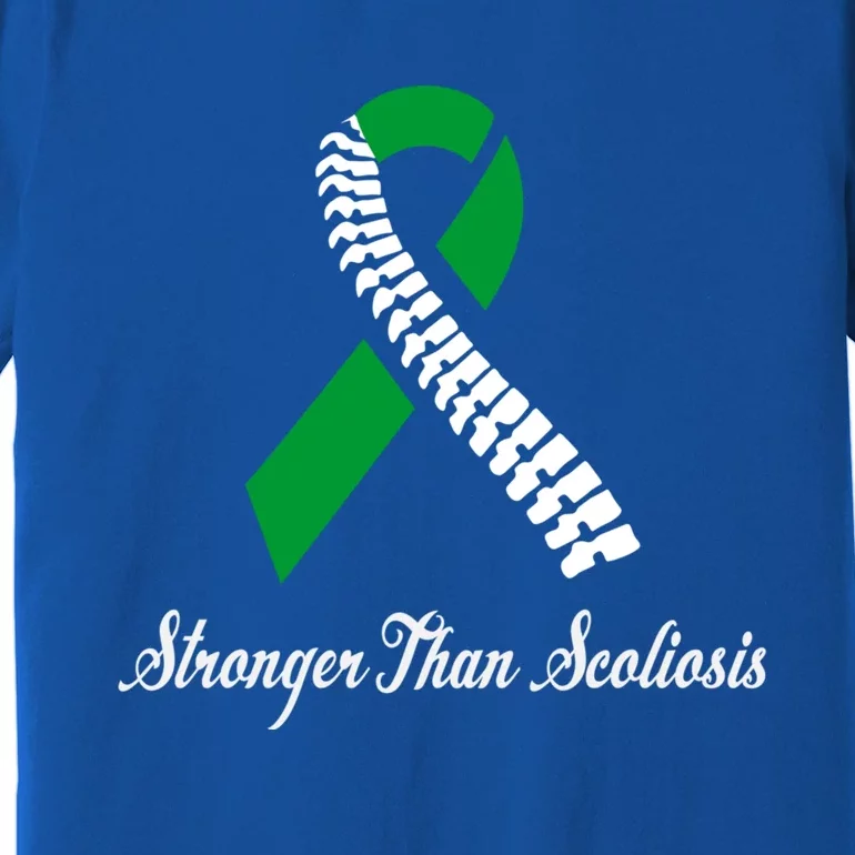 Stronger Than Scoliosis Green Ribbon Scoliosis Awareness Great Gift Premium T-Shirt