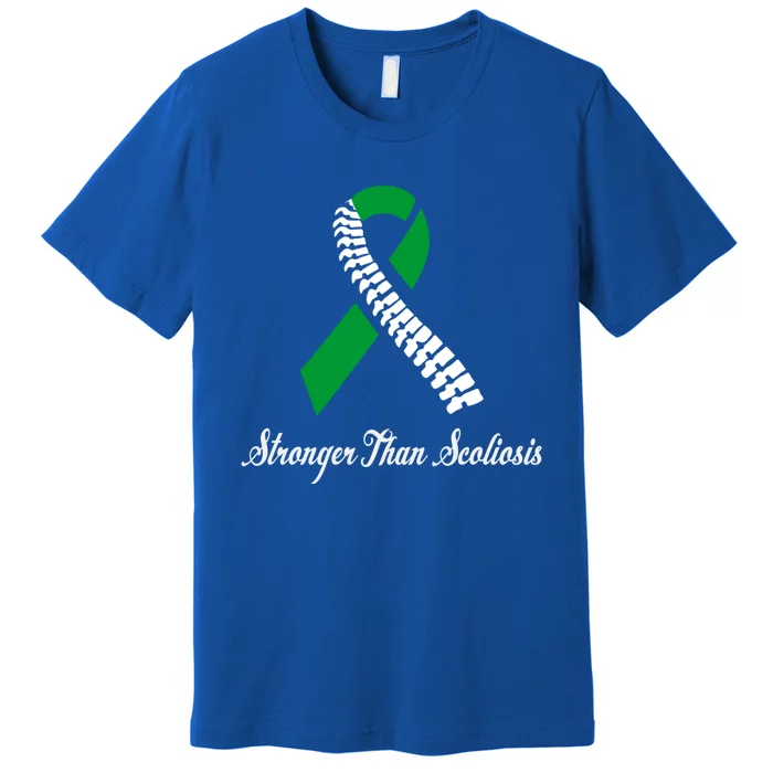 Stronger Than Scoliosis Green Ribbon Scoliosis Awareness Great Gift Premium T-Shirt