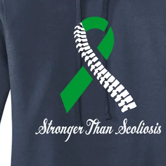 Stronger Than Scoliosis Green Ribbon Scoliosis Awareness Great Gift Women's Pullover Hoodie