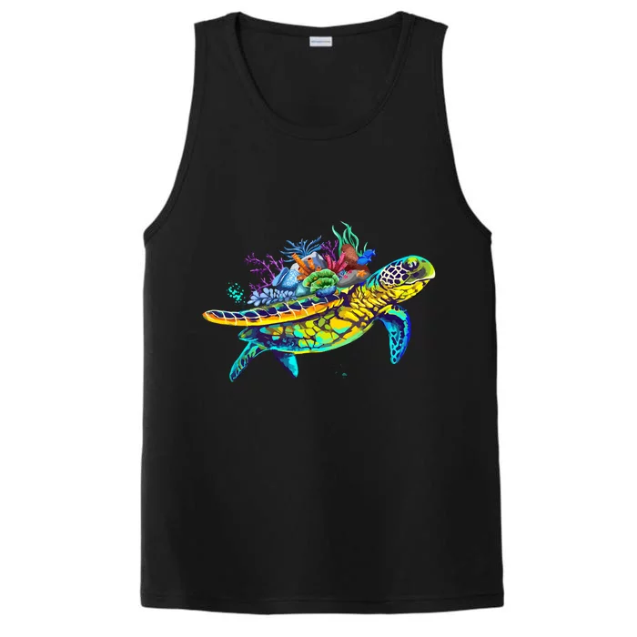 Save The Sea Turtles Funny Environmental Turtle Lover Outfit Performance Tank