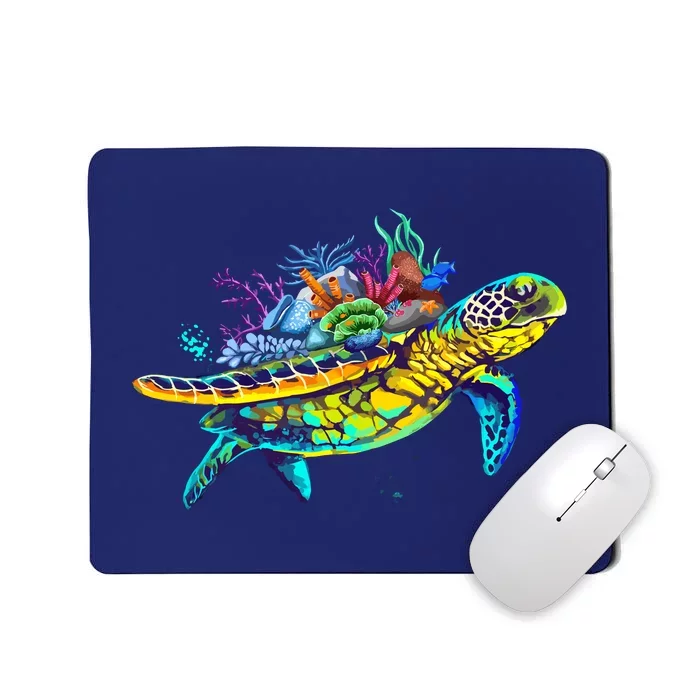 Save The Sea Turtles Funny Environmental Turtle Lover Outfit Mousepad