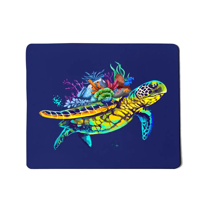 Save The Sea Turtles Funny Environmental Turtle Lover Outfit Mousepad