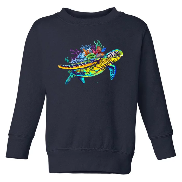 Save The Sea Turtles Funny Environmental Turtle Lover Outfit Toddler Sweatshirt