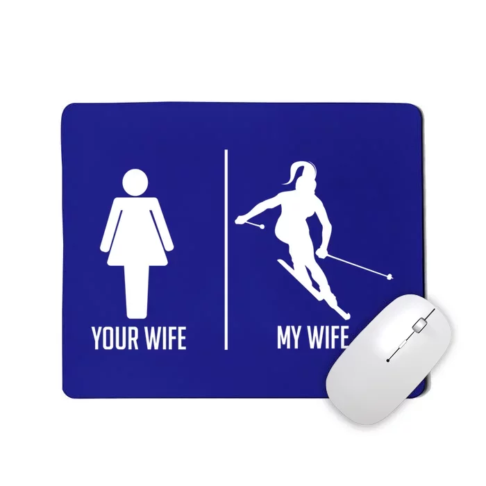 Ski Trip Skiing Wife Husband Marriage Gift Mousepad