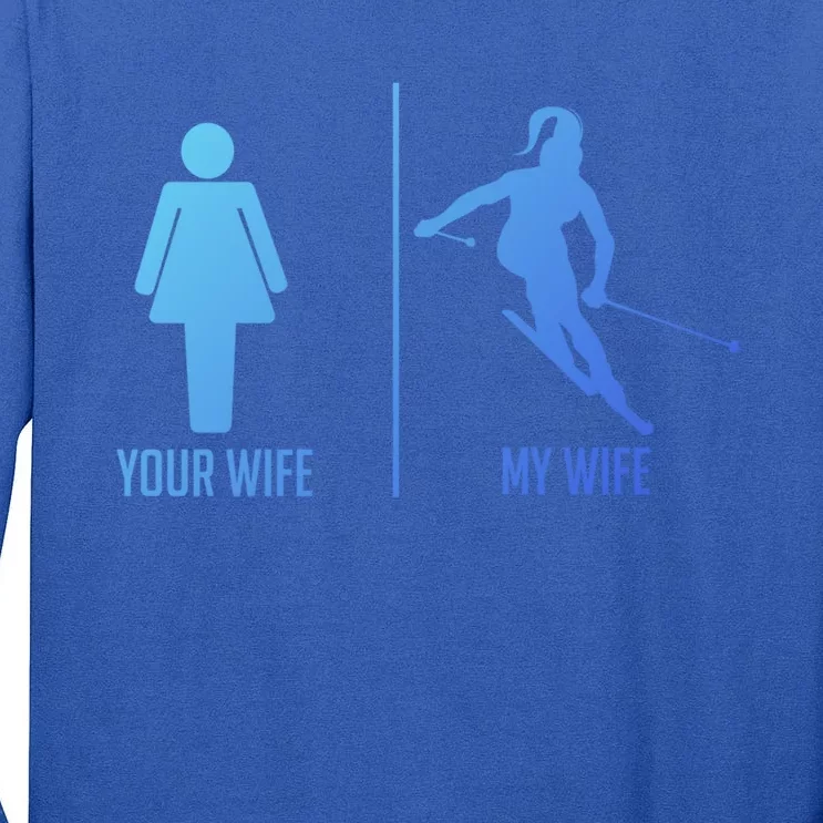 Ski Trip Skiing Wife Husband Marriage Cute Gift Tall Long Sleeve T-Shirt