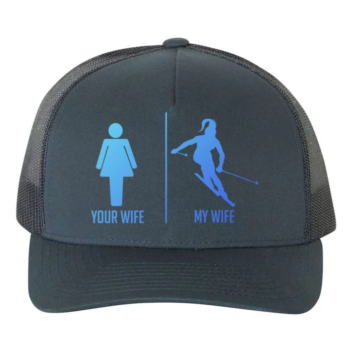 Ski Trip Skiing Wife Husband Marriage Cute Gift Yupoong Adult 5-Panel Trucker Hat