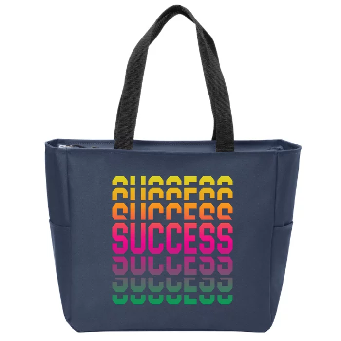 Success Typography Zip Tote Bag