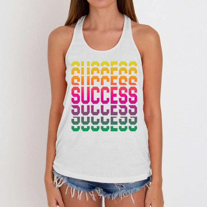 Success Typography Women's Knotted Racerback Tank