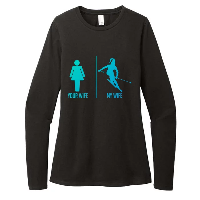 Ski Trip Skiing Wife Husband Marriage Cute Gift Womens CVC Long Sleeve Shirt