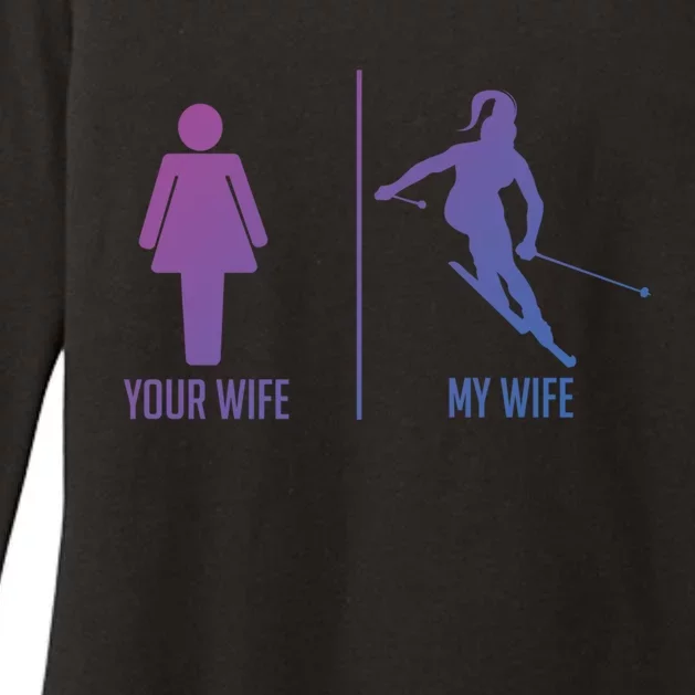 Ski Trip Skiing Wife Husband Marriage Cute Gift Womens CVC Long Sleeve Shirt