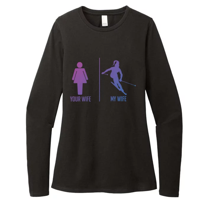 Ski Trip Skiing Wife Husband Marriage Cute Gift Womens CVC Long Sleeve Shirt